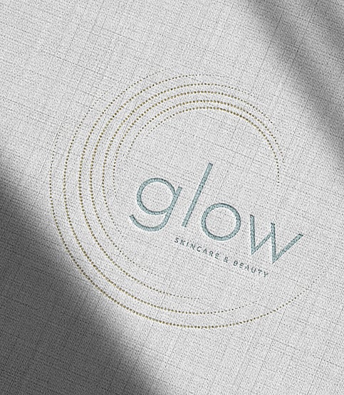 Editorial style image showcasing a brand design for Glow Skincare & Beauty | Brand designer for wedding professionals