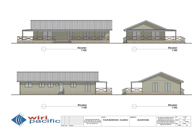 Wiri Pacific 4 bedroom kitset house plans for export