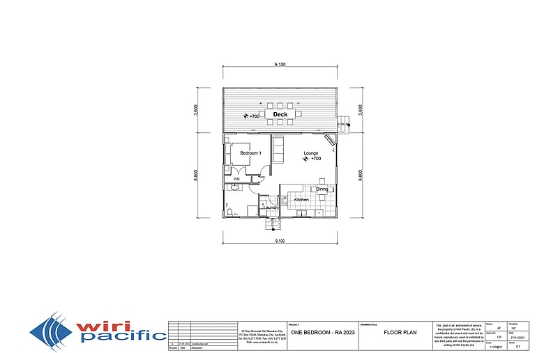 Wiri Pacific One Bedroom House Plans