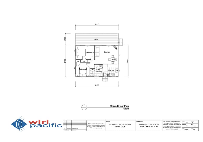 Wiri Pacific 2 bedroom house plan