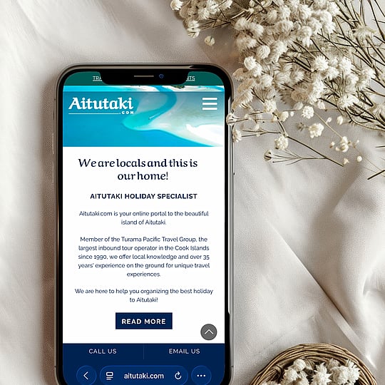 Brand collateral shown across business cards