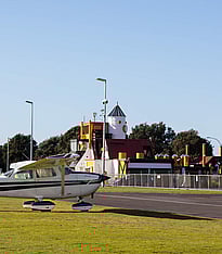 View of building from runway