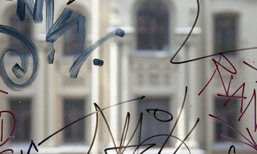Graffiti on glass window