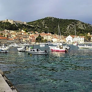 Boats in Hvar marina.