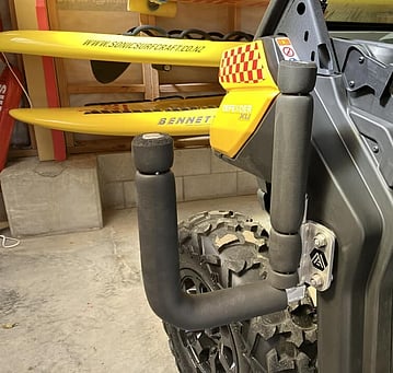 Custom surfboard racks for Tairua Surf Lifesaving ATV