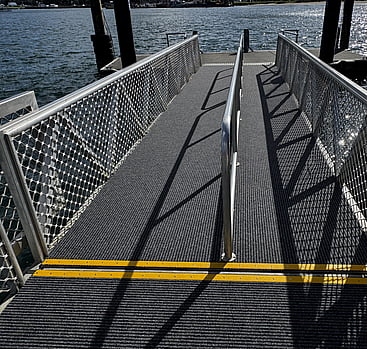 Resurfaced council marina walkway
