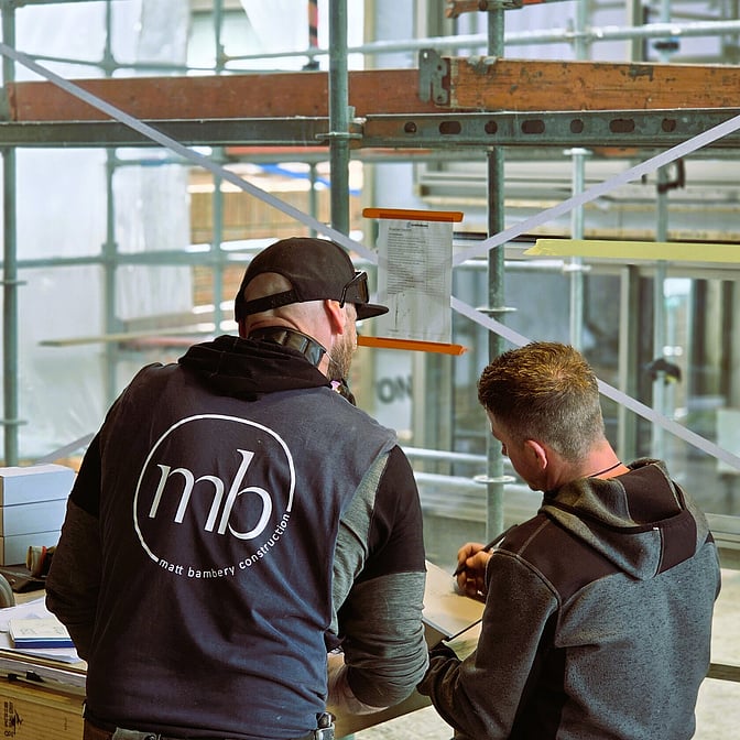 Matt Bambery, Tauranga architectural builder, on site at an architectural new build