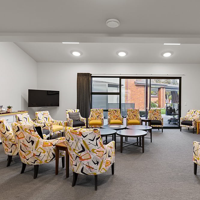 Communal dining room at Eventide Retirement Village
