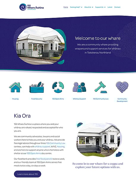 155 Whare Awhina Website and Brand Enhancement and Social Media Design | Rocketspark Gold Partner Magic Fingers Graphics