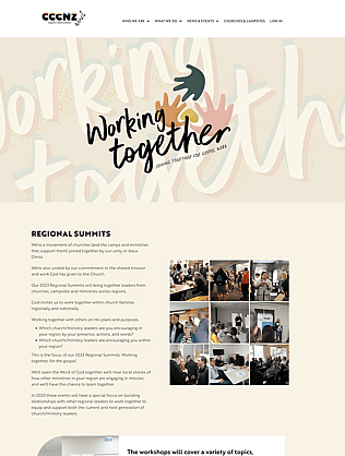 Website design | Custom illustration | CCCNZ events