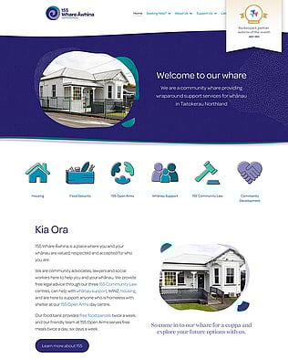 155 Whare Awhina | Website design by Magic Fingers Graphics, award winning Rocketspark websites | Northland