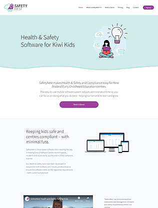 SafetyNest Childcare Health and Safety HR software | Website designed by Magic Fingers Graphics