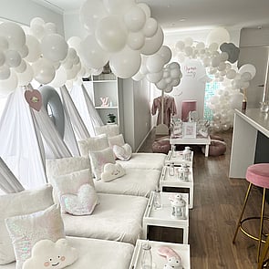 CLOUD 9 - The perfect theme for a 9th birthday party! White on white made this theme feel like we were actually walking amongst the clouds!