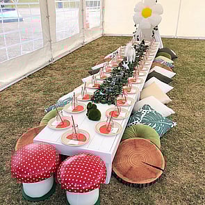 WOODLAND FOREST  - Sit amongst the toadstools and woodland animals in this magical woodland forest picnic.