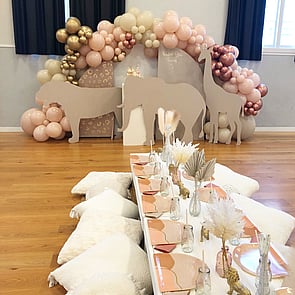 MUTED SAFARI - A safari party with a twist. We muted the tones and made it neutral