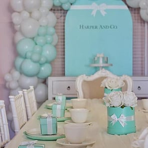 TIFFANY  - I&rsquo;ll take a Breakfast at Tiffany&rsquo;s please! This chic designer soir&eacute;e was elegant and classy, Harper the birthday girl even came dressed inspired by Audrey H to match her party!