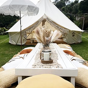 BOHEME BEAUTY - The perfect idea for a bridal shower. Including our bell tent to add to the boho aesthetic