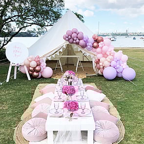 LADIES WHO LUNCH - A birthday celebration for a group of ladies. A pretty setting complete with grazing platter.
