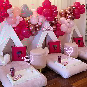 BARBIE - A super girly theme complete with hot pink, pink neons and sparkles!