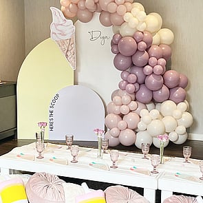 ICE CREAM - Who doesn&rsquo;t love ice cream, I mean this theme speaks for itself. Gelato balloon tones were the perfect tones for this icy theme.