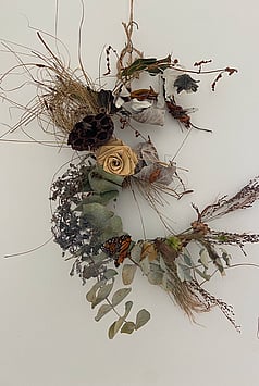 Dried flower letters by Raglan Florist Wild About Eve