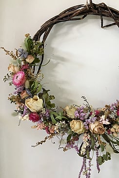 Wild and pretty dried flower wreath by Raglan Florist Wild About Eve
