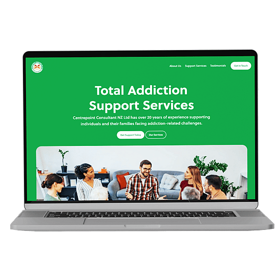 A laptop mockup of JJF Academy's website