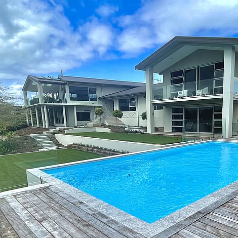 Ardent Building Developments. Hamilton, Waikato. NZ. Image of pool surround landscaping