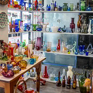 collection of hand cut English, Irish and Bohemian crystal at Rotorua Antiques & Collectables