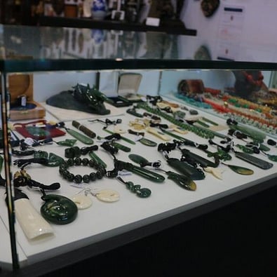 a collection of jade stone jewelley t Rotorua Antiques & Collectables