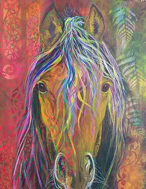 White horse painting