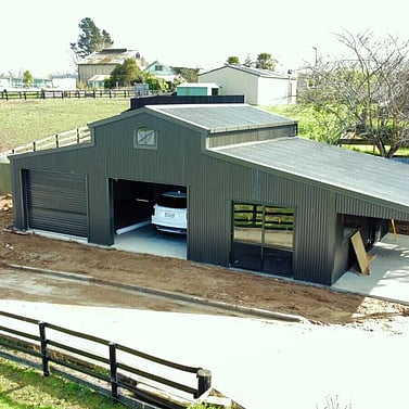 lifestyle shed, sheds nz, garage nz, sheds waikato, barns, pole sheds, 3 bay shed, kitsets, utility shed, livable shed, house shed