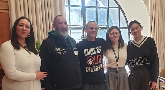 Sam Troth and supporters at Parliament &mdash; representing survivors and community voices from across Aotearoa.