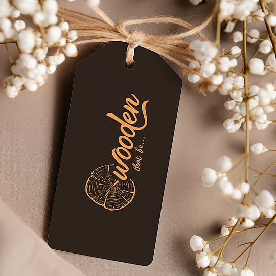 Brand collateral shown across business cards