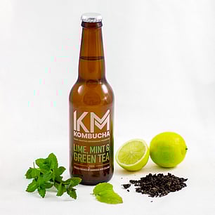 Bottle label design for KM Kombucha