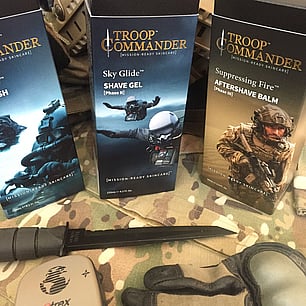 Troop Commander Skincare box packaging design