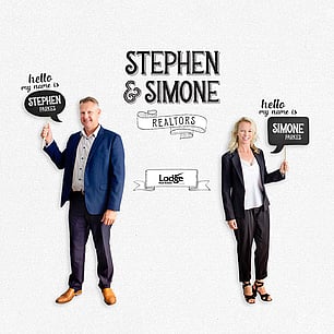Studio full body portrait photography for real estate agents Stephen and Simone Lodge