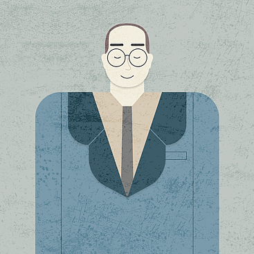 Flat illustration of C.S Lewis