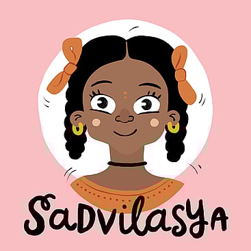 Childrens illustration of Indian girl