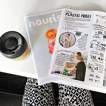 Publication print advert design in Nourish magazine &ndash; Let's go plastic free