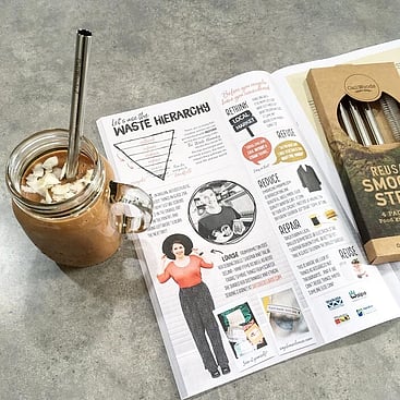 Publication print advert design in Nourish magazine &ndash; Let's use the waste hierarchy