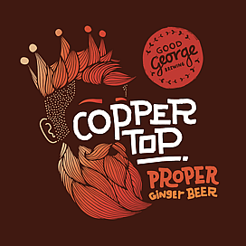Copper Top Ginger Beer by Good George Brewing logo design