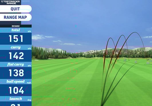 Warm up tracking tool on Toptracer for driving ranges