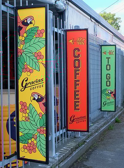 Gracias sidewalk signage