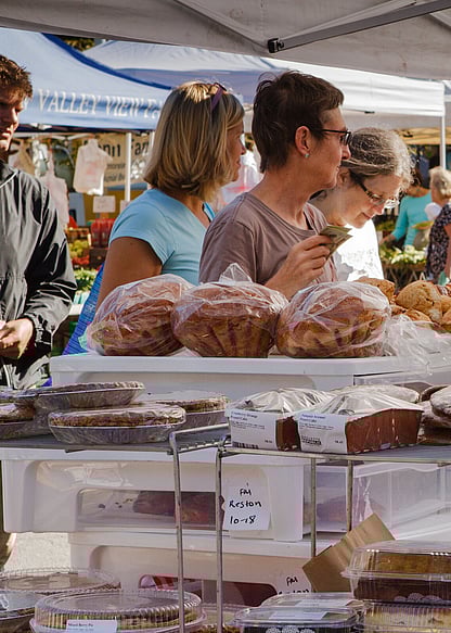 Baked goods at farmers market