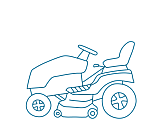 graphic of a ride on lawn mower