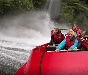 thrill of a CamJet tour with Explore waikato. Adventure tours in Hamilton