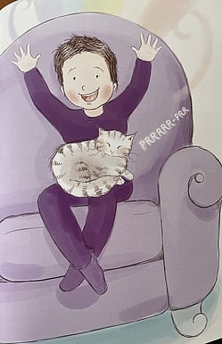 inside illustration of The Boy Who Could Only See Purple Book