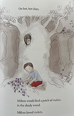 inside page of The Boy Who Could Only See Purple Book