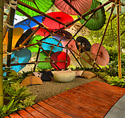 Ben Hoyle Design - ''Under My Umbrella", a landscape expressing the collective shelter people bring in times of strife. Inspired by Ben's own experience in Hagley Park, Christchurch during the 2011 earthquake.